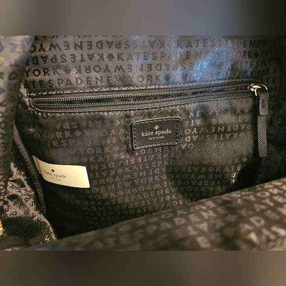 Kate Spade New York Black Quilted Nylon Backpack Gold Hardware - Picture 4 of 10
